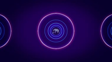 Parlayan dijital spektrum animasyon arka plan. Animasyon. Soyut ses izleme animasyonu