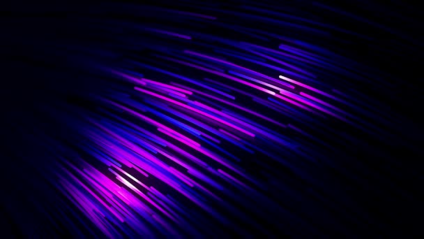 Abstrakcyjna animacja kolorowych neonowych słoma pływających na czarnym tle i zmieniając ich kolor. Animacji. Dynamiczna animacja kolorowa na czarnym tle — Wideo stockowe