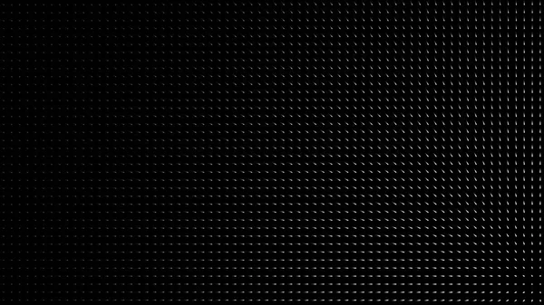 Abstract spotlight illuminating black dotted surface from left to right, monochrome. Animation. White light beam is directed at the dark wall with small particles.