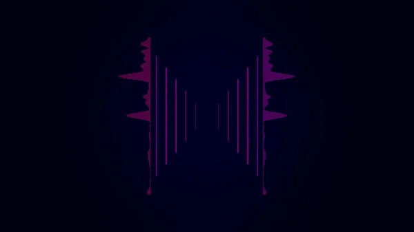 Abstract colorful equalizer in waveform audio spectrum, pink audio signal on dark blue background, music conept. Animation. Beating out the rythm, waves and moving lines. — Stock Photo, Image