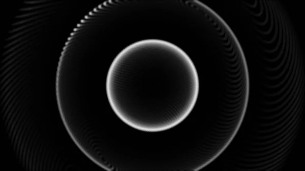 Abstract animation of neon light spheres and spirals rotating on the dark background. Animation. Abstract spiral rotating glow lines, computer generated background — Stock Photo, Image