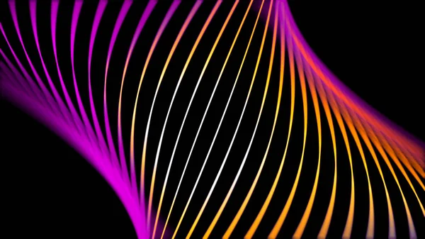Beautiful abstraction of neon lines swirling and changing their color on black background. Animation. Abstract background with neon circle lines, LED screens and projection mapping.