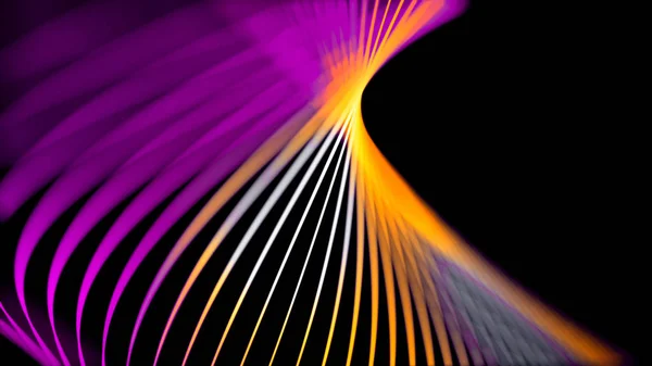 Beautiful abstraction of neon lines swirling and changing their color on black background. Animation. Abstract background with neon circle lines, LED screens and projection mapping.