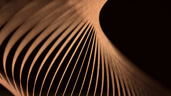 Hermosa abstracción de líneas de neón marrón girando sobre fondo negro. Animación. Espectro en bucle y fondo animado con líneas de círculo de neón, pantallas led y mapeo de proyección . —  Fotos de Stock