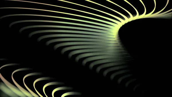 Movimento de espirais de néon coloridas girando em diferentes planos no fundo escuro. Animação. Abstrato espiral girando linhas de brilho, fundo gerado por computador — Fotografia de Stock