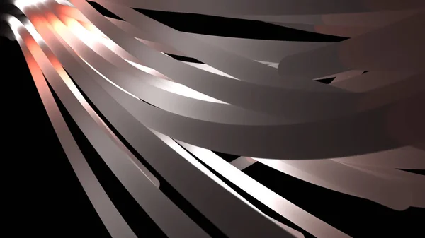 Animación abstracta de haz blanco de ondas que aparecen en el fondo negro y cambian su color. Animación. Animación colorida dinámica en el fondo negro — Foto de Stock