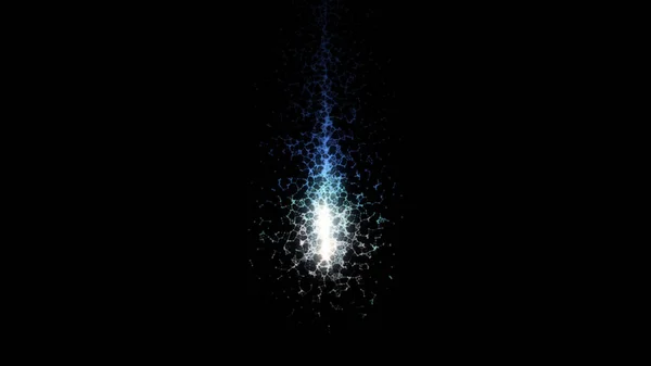 Abstract background with colorful animation of small particles flying up and taking a form of fire on the black background. Animation. Dynamic colorful animation on the black background — Stock Photo, Image