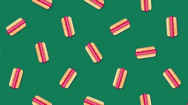 Sorunsuz bir yinelenen döngü soyut renkli sosisli arka plan video klip hareket. Animasyon. Renkli arka planda güzel çizgi film animasyonu.