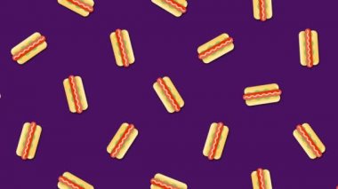 Küçük animasyonlu sosisli görüntüleri çok sayıda güzel karikatür arka plan Soyut animasyon. Renkli arka planda güzel çizgi film animasyonu.