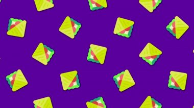 Küçük animasyonlu sandviç simgeleri çok sayıda soyut karikatür sandviç arka plan. Animasyon. Güzel karikatür animasyon, trendy renk ve stil soyut grafikler.