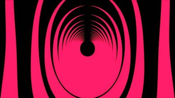Абстрактна анімація яскравого барвистого гіпнотичного тунелю з колами, що обертаються на різних площинах на чорному тлі. Анімація. Фонове відео високої чіткості — стокове фото