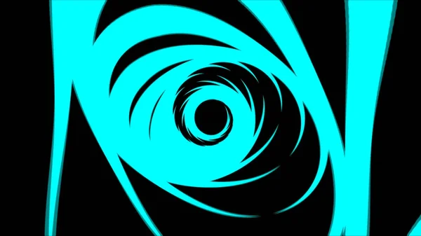 黒い背景に異なる平面で回転する円を持つ明るいカラフルな催眠トンネルの抽象的なアニメーション。アニメーション。高精細背景モーションビデオクリップ — ストック写真