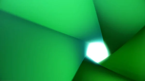 五颜六色的几何多边形隧道的抽象动画，最后闪耀着光芒。动画。五颜六色的3D动画隧道 — 图库照片
