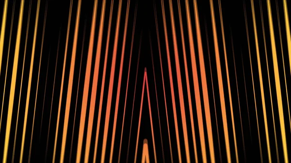 Vackra hypnotiska abstraktion av flerfärgade neontrianglar roterande på den svarta bakgrunden. Animation. Neon flerfärgade geometriska former och linjer animation — Stockfoto