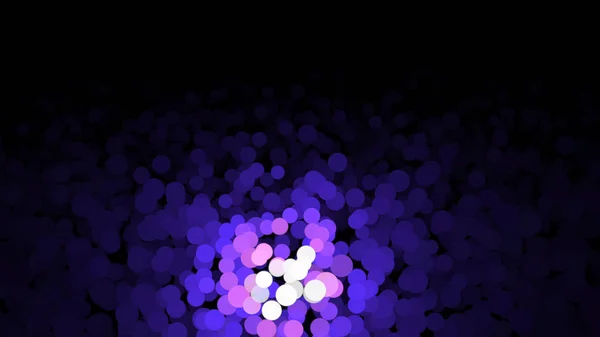 Πολύχρωμη αφαίρεση λαμπερων πολύχρωμων σωματιδίων που εμφανίζονται και ξεθωριάζουν στο μαύρο φόντο. Κινούμενα σχέδια. Ευχάριστη κίνηση των αιωρούμενων πολυχρωματισμένα σωματίδια — Φωτογραφία Αρχείου