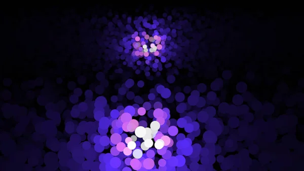 Färgglada abstraktion av skimrande mångfärgade partiklar som förekommer och bleknar på den svarta bakgrunden. Animation. Härlig animation av flytande mångfärgade partiklar — Stockfoto