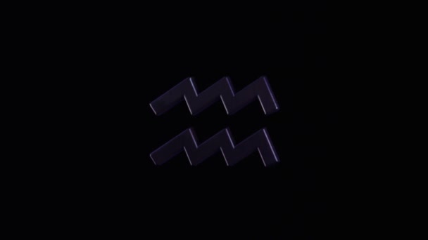 Abstracte animatie van astrologische sterrenbeeld Waterman roteren op een donkere achtergrond. Animatie. Het is een actie, energie, kennis en Uranus Home Sign. — Stockvideo