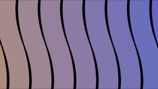 Lignes courbes de gradient. Animation. Des lignes courbes colorées scintillent les unes dans les autres créant un arrière-plan. Lignes se déplacent d'une couleur à l'autre sur fond noir 