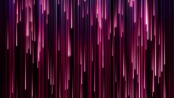 Abstrakte Animation von fallendem Neon-Regen auf schwarzem Hintergrund für LED-Bildschirme. Animation. HD-Animation mit Teilchen. Bewegungshintergrund. — Stockvideo