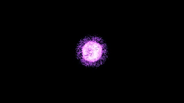 Animation abstraite de particules multicolores explosion lumineuse et extension sur fond noir. Animation. De belles particules qui tournent autour du grand noyau lumineux — Video