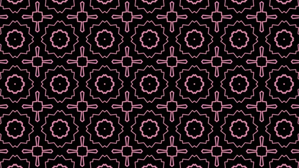 Antecedentes abstratos de padrões caleidoscópicos de néon. Animação. Belos padrões de néon são substituídos no fundo preto. Fundo hipnótico de néon de padrões de repetição — Fotografia de Stock