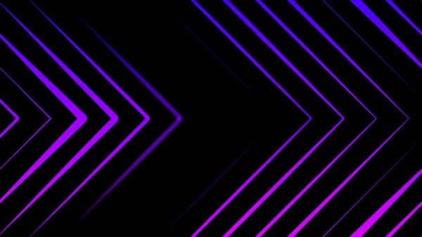 Abstract pointing arrows from lines on black background. Animation. Neon sign lines on black background. Abstract of neon colored arrows moving on black background — Stock Photo, Image