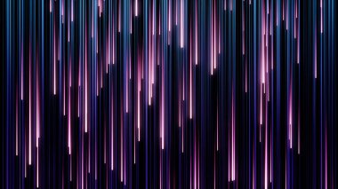 Led ekranlar için siyah arka plan üzerinde düşen neon yağmur Soyut animasyon. Animasyon. Parçacıklar ile HD animasyon. Hareket arka planı.