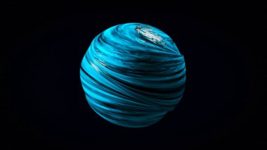 Siyah bir arka plan üzerinde dönen kaygan yüzeyi ile deforme renkli rakam Soyut animasyon. Animasyon. Deforme sıvı render kabarcık gerçekçi animasyon.