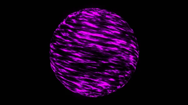 Abstract animation of beautiful colorful neon sphere shimmering and rotating on black background. Animation. 3d animation of abstract isolated shape — ストック写真