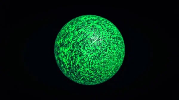 Güzel renkli disko topunun soyut animasyonu siyah arkaplanda pürüzsüz dönüyor. Animasyon. Gece kulübündeki disko topunu parlak efektlerle donat — Stok fotoğraf