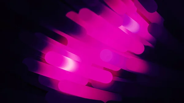 Abstraktes rosafarbenes Bündel optischer Fasern im Dinamic-Flug auf schwarzem Hintergrund, nahtlose Schlaufe. Animation. Licht reflektiert die beweglichen Drähte. — Stockfoto
