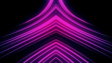 Siyah arka plan, sorunsuz döngü üzerinde birçok neon sttripes Soyut nefes kesen hareket. Animasyon. Pembe çapraz çizgiler 3d etkisi ile dönen.