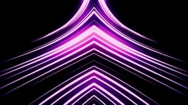 Siyah arka plan, sorunsuz döngü üzerinde birçok neon sttripes Soyut nefes kesen hareket. Animasyon. Pembe çapraz çizgiler 3d etkisi ile dönen.