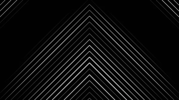 Glowing white neon laser light rays pointing up and flowing upwards on black background, seamless loop. Animation. Many narrow lines in a form of triangle, monochrome. — Stock Photo, Image