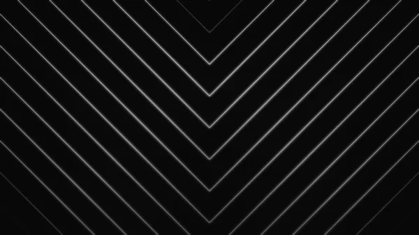 Vita pilar av många smala linjer pekar nedåt och rör sig nedåt på svart bakgrund, sömlös slinga. Animation. Monokroma korsade linjer flyttar nedåt. — Stockfoto