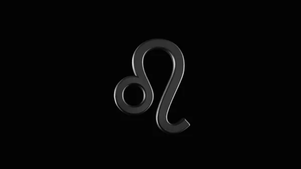Astrologisches Zeichen Leo einer dunklen Farbe, die sich auf schwarzem Hintergrund bewegt, nahtlose Schleife. Animation. abstraktes fliegendes Tierkreiszeichen Leo - Feuerelement, monochrom. — Stockfoto