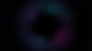 Led ampuller birçok satır ile soyut panel kenarlarına ekranın merkezinden renkli dans performans. Animasyon. Neon spot ışığı, aydınlatıcı küçük daireler, kesintisiz döngü.
