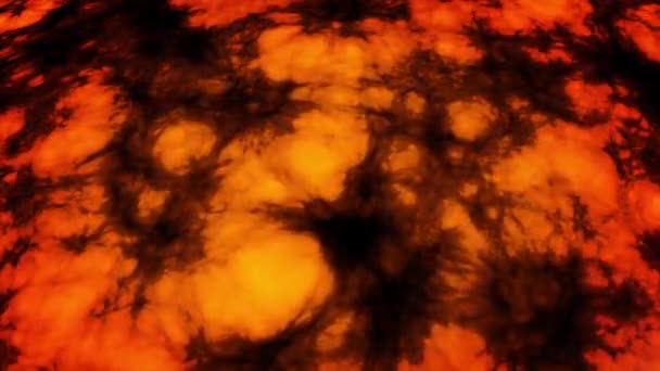 Abstrakte heiße rote Magma fließt und winkt, nahtlose Schleife. Animation. vulkanische Lava, flüssige Schmelze, die sich langsam mit schwarzen Flecken bewegt. — Stockvideo