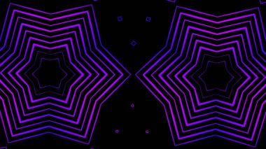Soyut renkli dijital kaleydoskopik döngülhareket grafik arka plan, sorunsuz döngü. Animasyon. Fütüristik psychedelic mor hipnotik yanıp sönen yıldız.