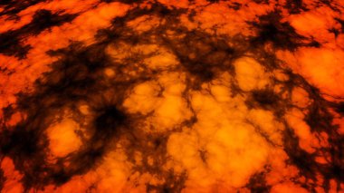 Soyut sıcak kırmızı magma akışı ve dalgalanması, kusursuz döngü. Animasyon. Volkanik lav, siyah lekelerle yavaşça eriyen sıvı..