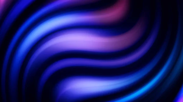 Azul e ultravioleta néon brilhante linhas curvas em movimento sobre fundo preto, loop sem costura. Animação. Ondas borradas coloridas que fluem no escuro . — Fotografia de Stock