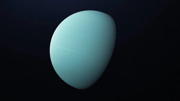 海王星，太阳系的行星，在无穷无尽的恒星、星系和天体之间旋转。 动画。 在外层空间旋转的阳光照射下的蓝色抽象球体. — 图库照片