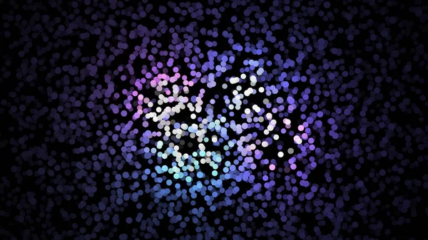 Animation with colored dots on a black background. Animation. Colorful Moving Dots Animation