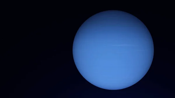 天王星的蓝色令人叹为观止，它的一面在光线下，另一面隐藏在阴影中，天文学的概念。 动画。 空间中的蓝色天体. — 图库照片