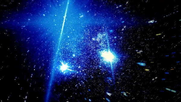 Έναστρα λαμπερά λαμπερά φώτα που πετούν γρήγορα μέσα στο υπερδιάστημα στο σύμπαν, αδιάλειπτη βρόχο. Κινούμενα σχέδια. Αφηρημένο αστρολογικό υπόβαθρο με την πτήση μέσα από τα λαμπερά αστέρια. — Φωτογραφία Αρχείου