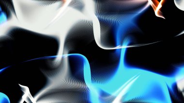 Dalgalı dinamik yüzey, soyut renkli doku, siyah arkaplanda neon dalga dalgaları, hareket tasarımı konsepti. Animasyon. Güzel bükülmüş dokular, pürüzsüz döngü..