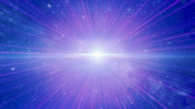 Uzay galaksisinde hareket eden soyut yaratıcı kozmik arka plan. Animasyon. Işık hızı, kusursuz bir solucan deliğinde yolculuk, zaman ve uzay milyonlarca yıldız ve nebula ile.