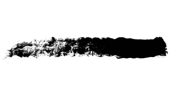 Абстрактне чорне чорнило ручної роботи з пензлем на білому тлі. Анімація. Одинарний штрих пензля фарбується зліва направо, монохромний . — стокове фото