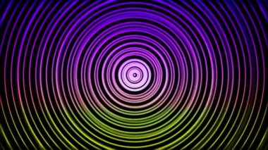 Soyut hipnotik renkli spiral. Hayvanlar. Merkezde titreşimli psikedelik daireler. Renkli hipnoz çemberleri. Müzik arkaplanı için dairesel dalga arkaplanı