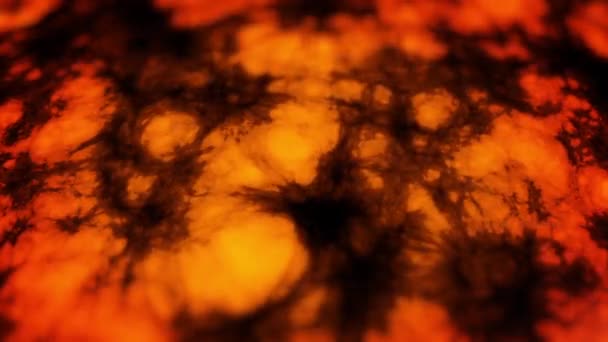 Abstrait background of moving liquid plasma. Animation. Belle turbulente pulsant liquide jaune. Surface abstraite de lave pulsante — Video